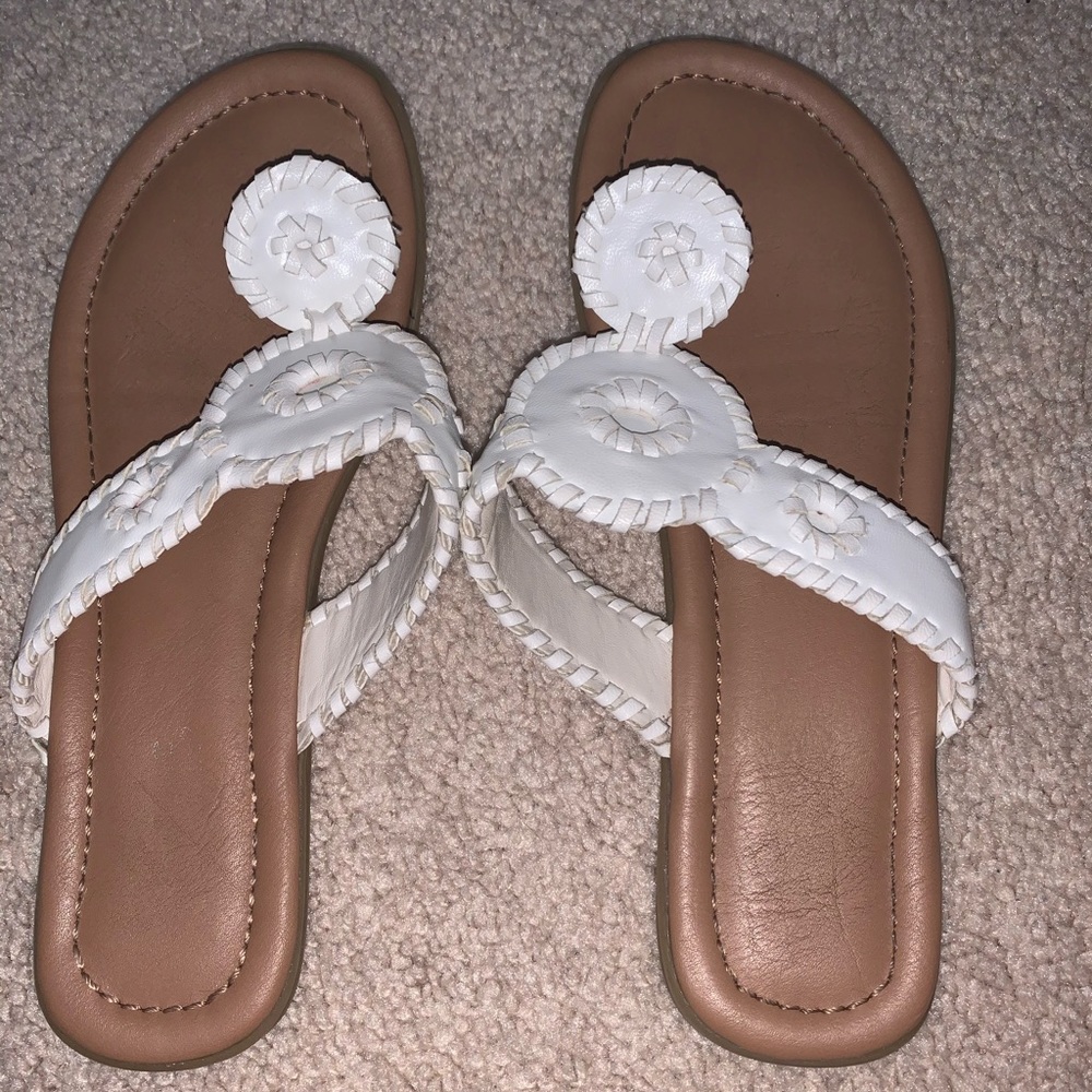 White hot cake flip flops